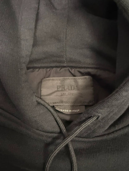 Prada Black Graphic Print Hoodie