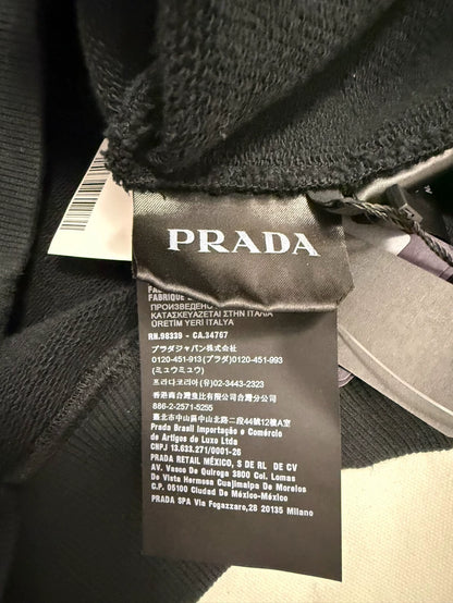 Prada Black Graphic Print Hoodie