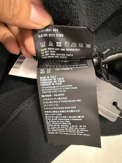 Prada Black Graphic Print Hoodie