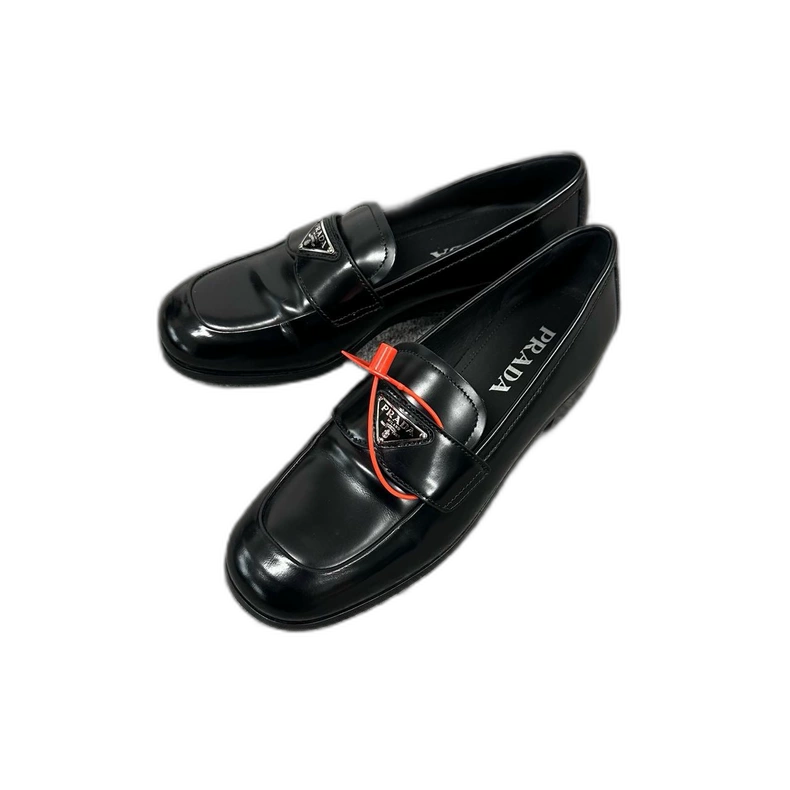 Prada Triangle Logo Loafers Size 38