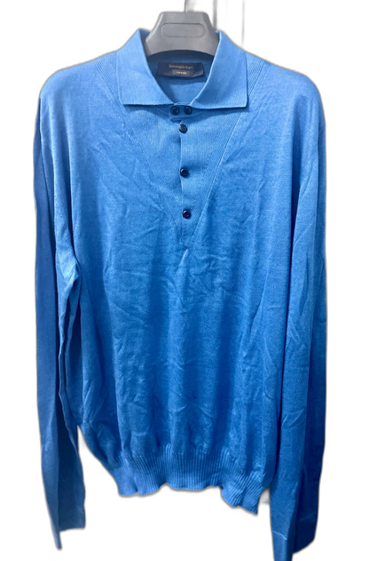 Ermenegildo Zegna Long Sleeve Polo Knit Shirt