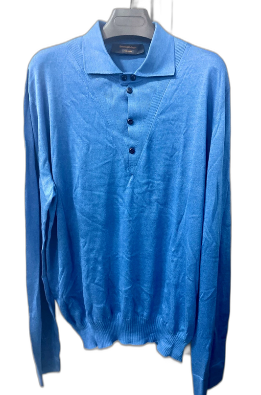 Ermenegildo Zegna Long Sleeve Polo Knit Shirt