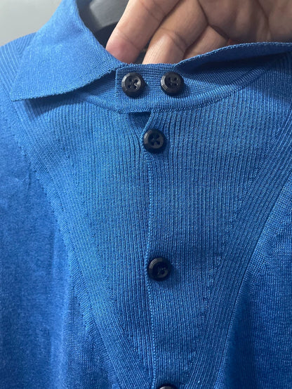 Ermenegildo Zegna Long Sleeve Polo Knit Shirt