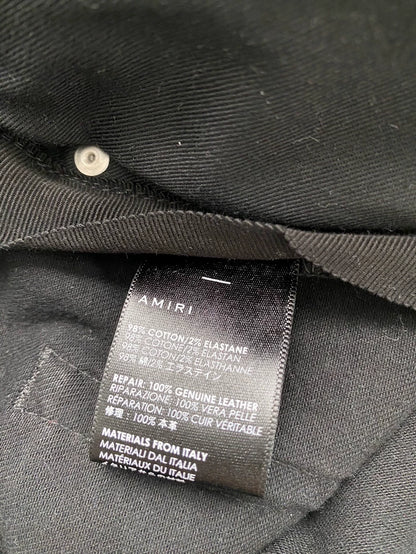 Amiri Black Leather MX1 Denim Pants