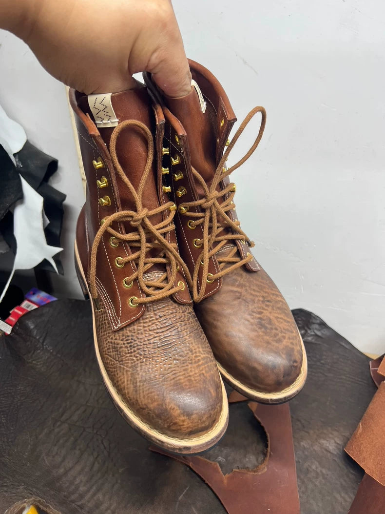 VISVIM Battalion Boots in Brown and Black