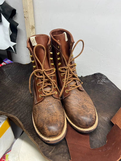 VISVIM Battalion Boots in Brown and Black