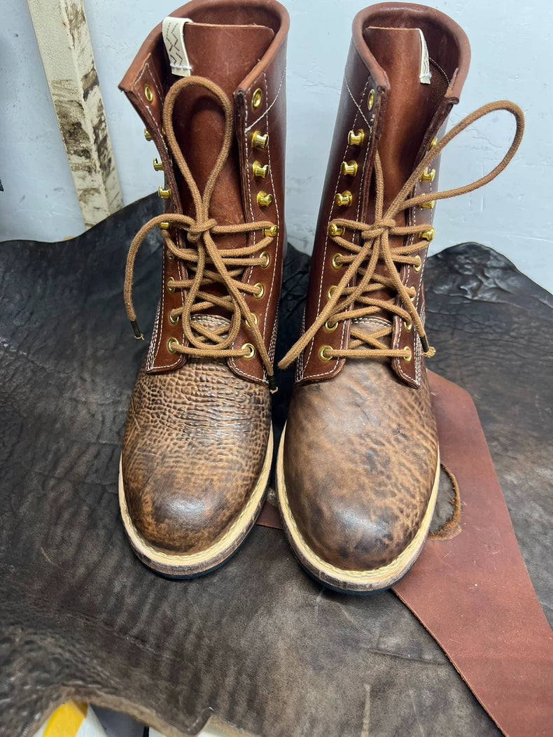 VISVIM Battalion Boots in Brown and Black