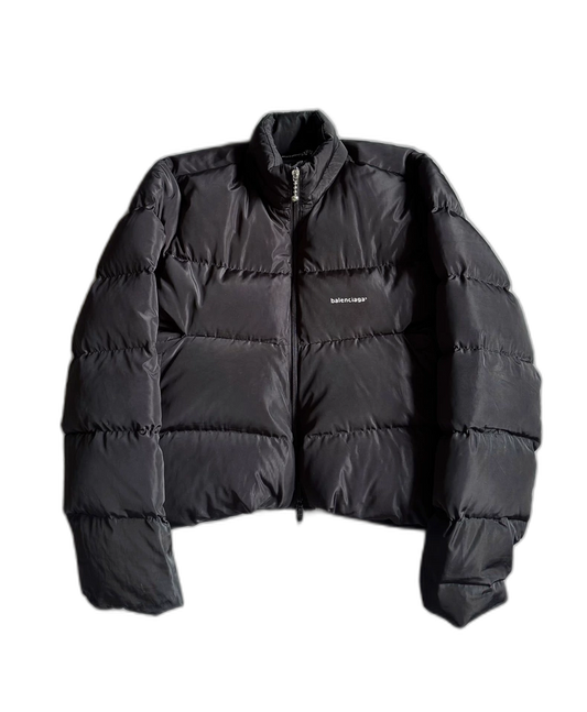 Balenciaga Black Puffer Jacket with Logo-zp