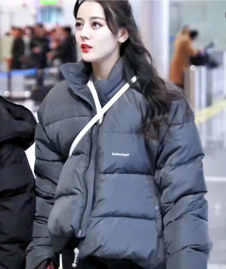 Balenciaga Black Puffer Jacket with Logo-zp