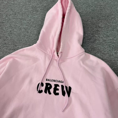 Balenciaga Pink Hoodie With Crew Design