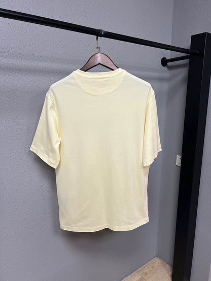 Prada Beige Triangle Logo Short-Sleeve Tee-yf