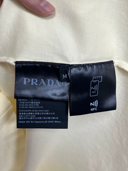 Prada Beige Triangle Logo Short-Sleeve Tee-yf