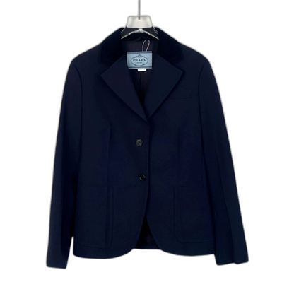 Prada Navy Wool Single-Breasted Blazer