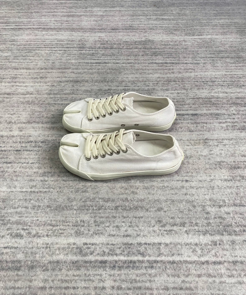 Margiela White Tabi Canvas Sneakers-zp
