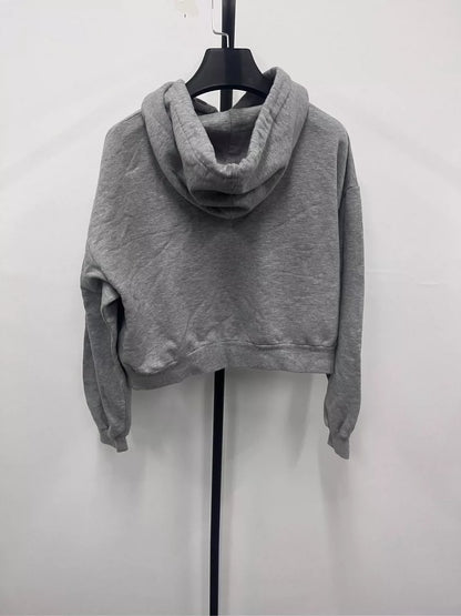 Celine Gray Long Sleeve Hooded Sweatshirt