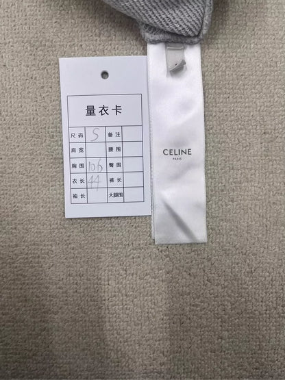 Celine Gray Long Sleeve Hooded Sweatshirt