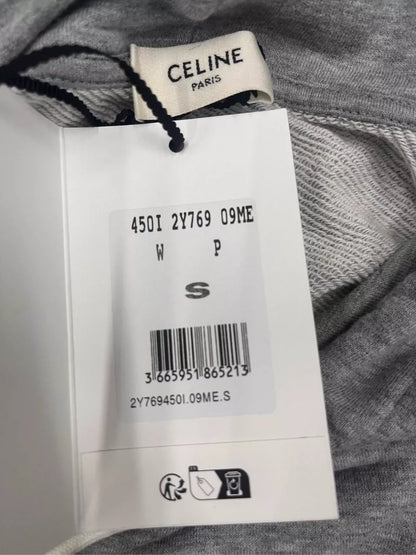 Celine Gray Long Sleeve Hooded Sweatshirt