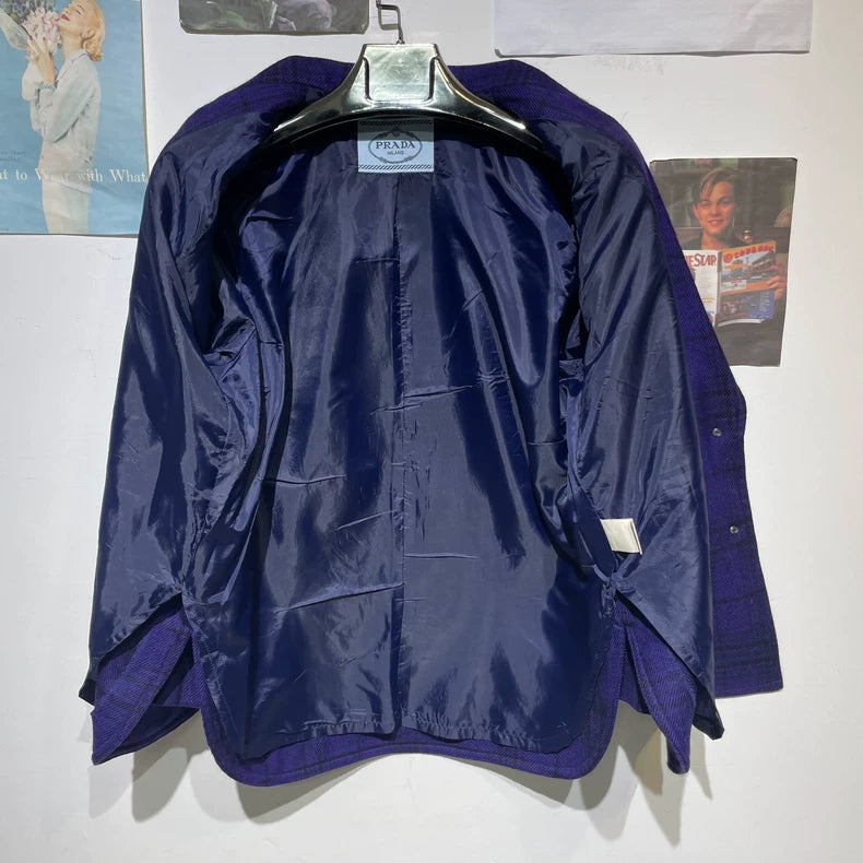 Vintage Purple Prada Wool Blazer Jacket