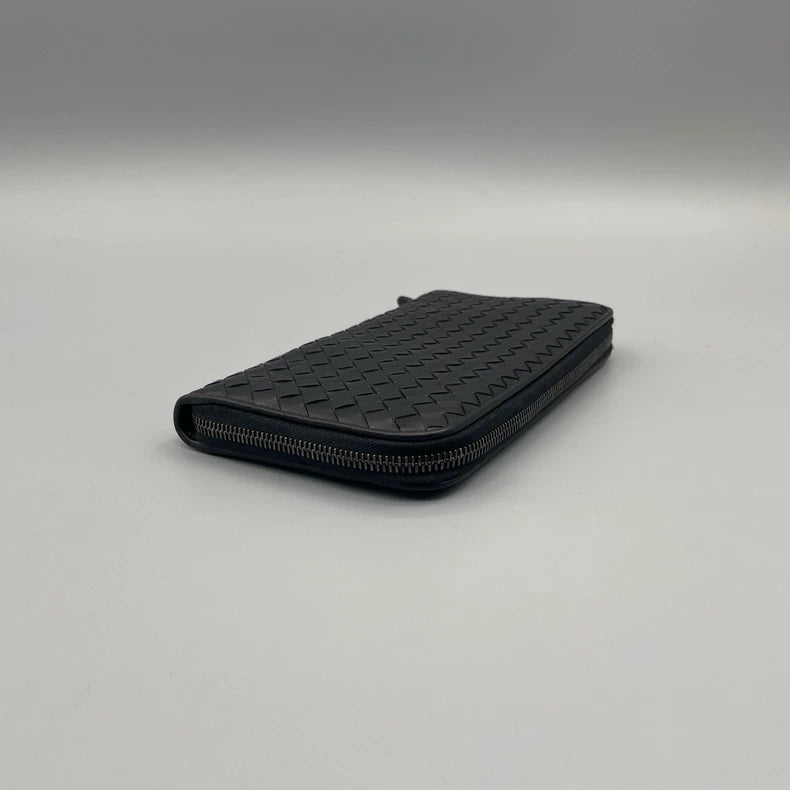 BV Bottega Veneta Woven Zipper Wallet