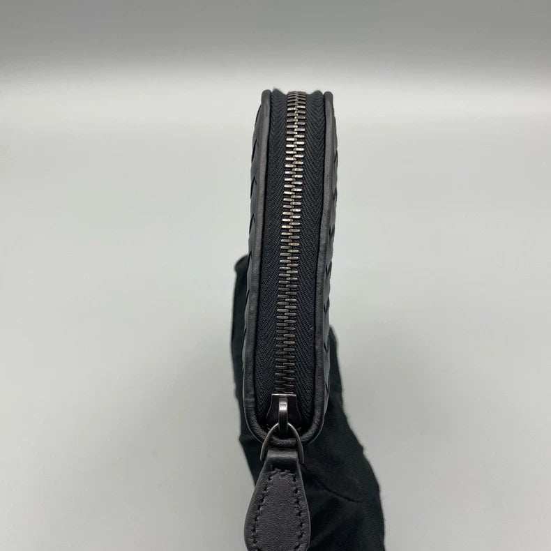 BV Bottega Veneta Woven Zipper Wallet