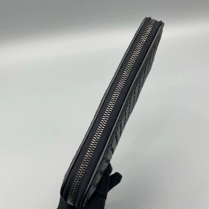BV Bottega Veneta Woven Zipper Wallet