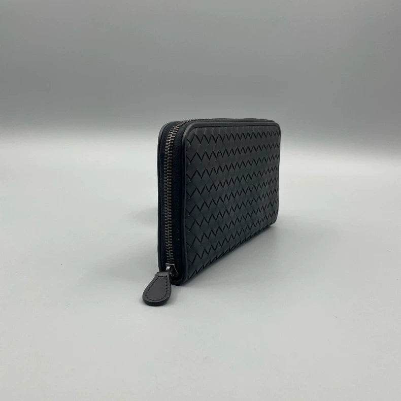 BV Bottega Veneta Woven Zipper Wallet