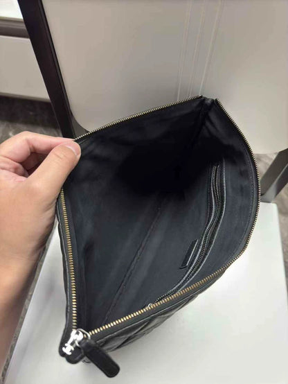 Chanel Black Lambskin Clutch Bag