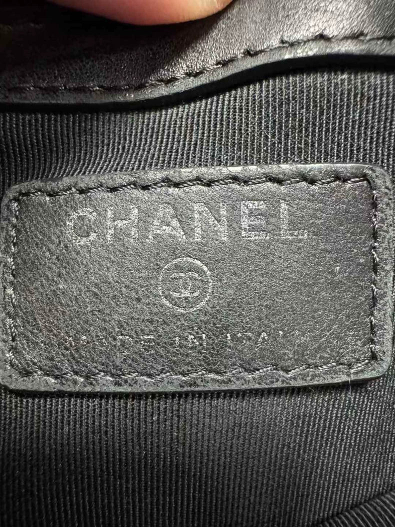 Chanel Black Lambskin Clutch Bag