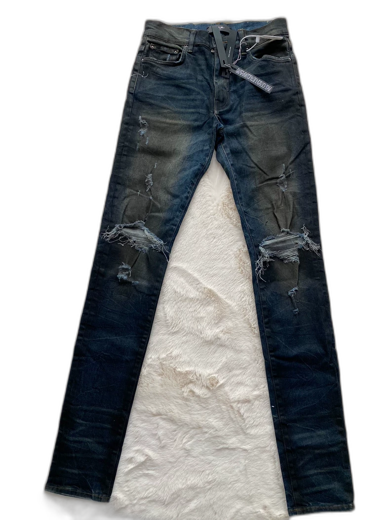 Amiri Washed Blue Distressed Jeans
