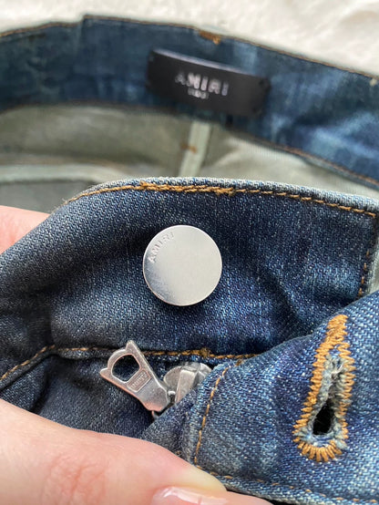 Amiri Washed Blue Distressed Jeans