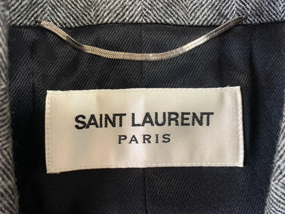 Saint Laurent Grey Herringbone Coat