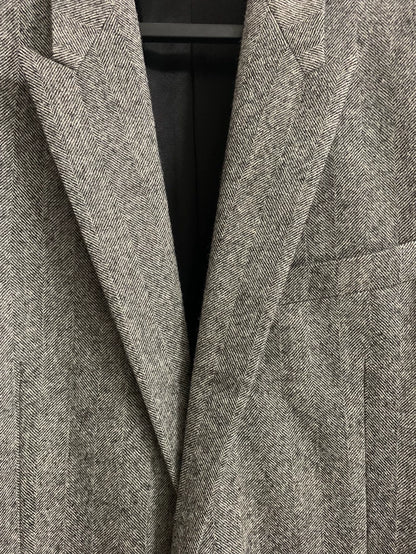 Saint Laurent Grey Herringbone Coat