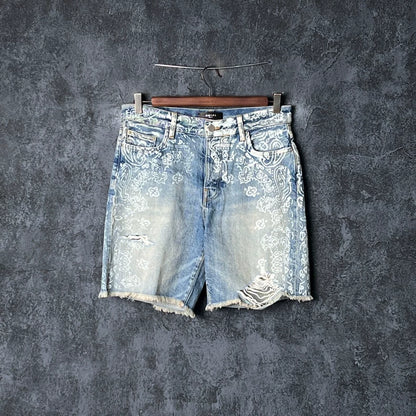 Blue Cotton Denim Shorts by AMIRI