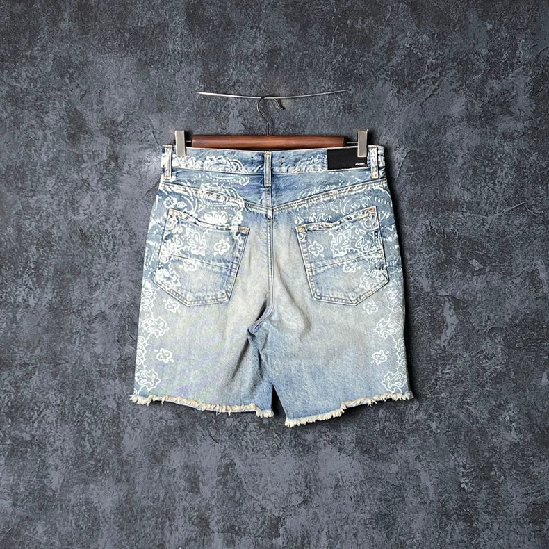 Blue Cotton Denim Shorts by AMIRI