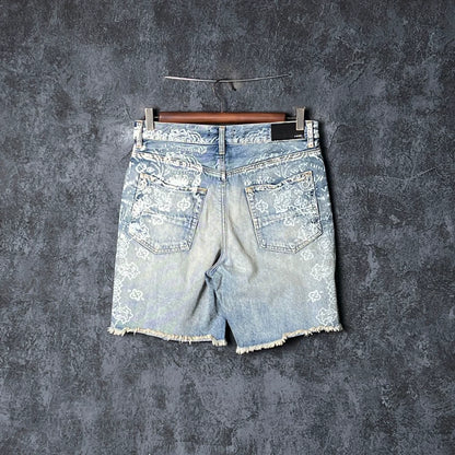 Blue Cotton Denim Shorts by AMIRI
