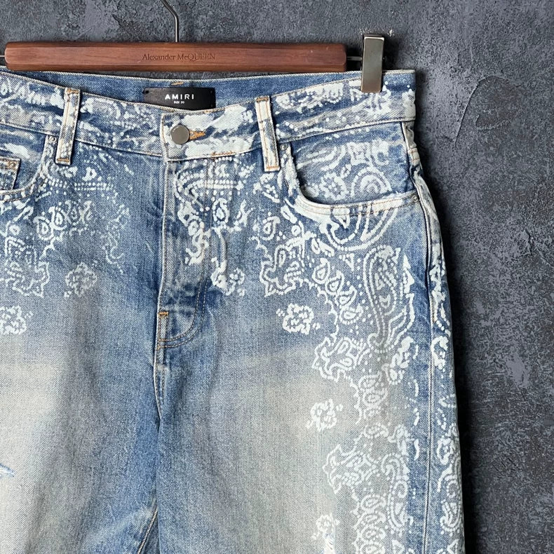 Blue Cotton Denim Shorts by AMIRI