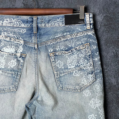 Blue Cotton Denim Shorts by AMIRI