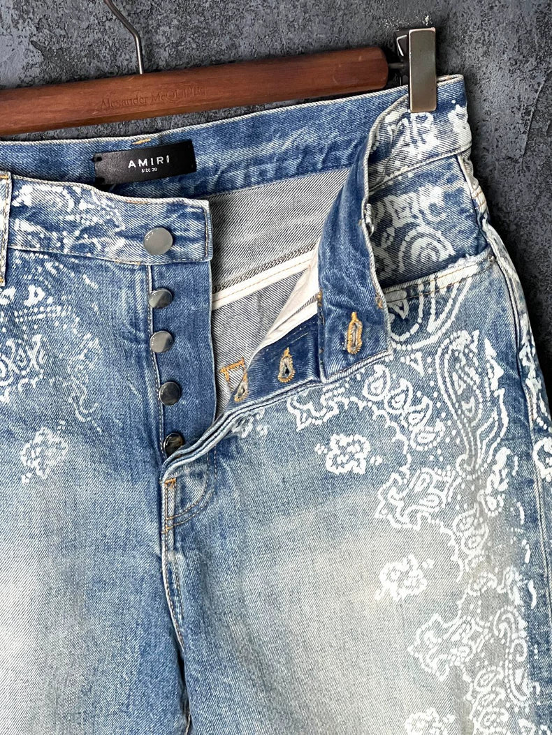 Blue Cotton Denim Shorts by AMIRI