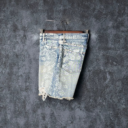 Blue Cotton Denim Shorts by AMIRI