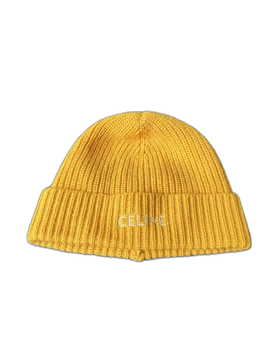 Celine Yellow Knit Beanie Hat