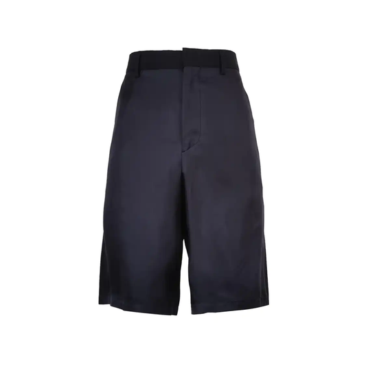 Prada Black Cotton Embroidered Logo Men's Shorts