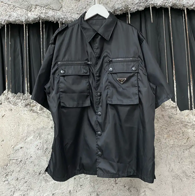 Prada Black Short Sleeve Casual Shirt