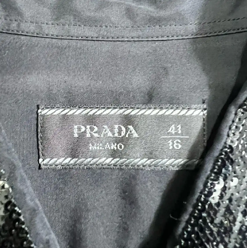 Prada Black Long Sleeve Men's Shirt