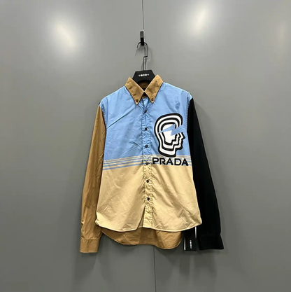 Prada Color-Blocked Long Sleeve Shirt for Men