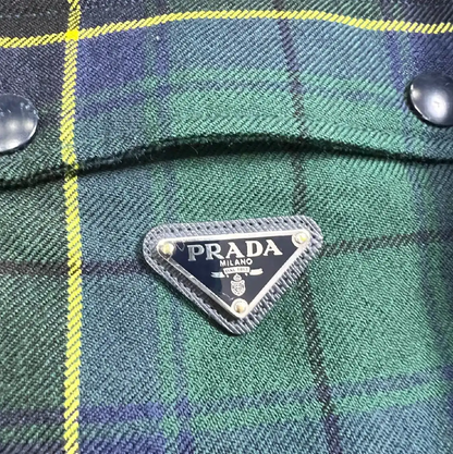 Prada Green Plaid Overshirt for Men