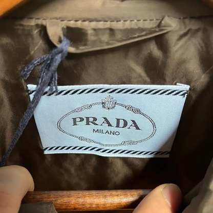 Prada Yellow Windbreaker with Brown Accents