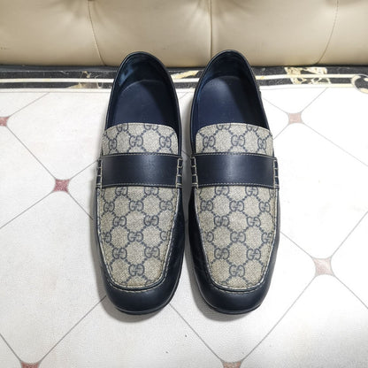Gucci Blue GG Print Leather Loafers 0079