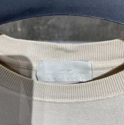 Stone Island White Cotton Long Sleeve Sweatshirt 0089