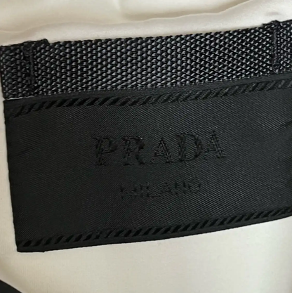 Prada Men's White Cotton Jacket with Red Stripes