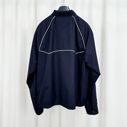 Prada Men's Long Sleeve Navy Wool Jacket